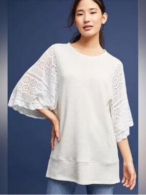 Anthropologie Akemi + Kin Coro Dolman Crochet Sleeve Tunic